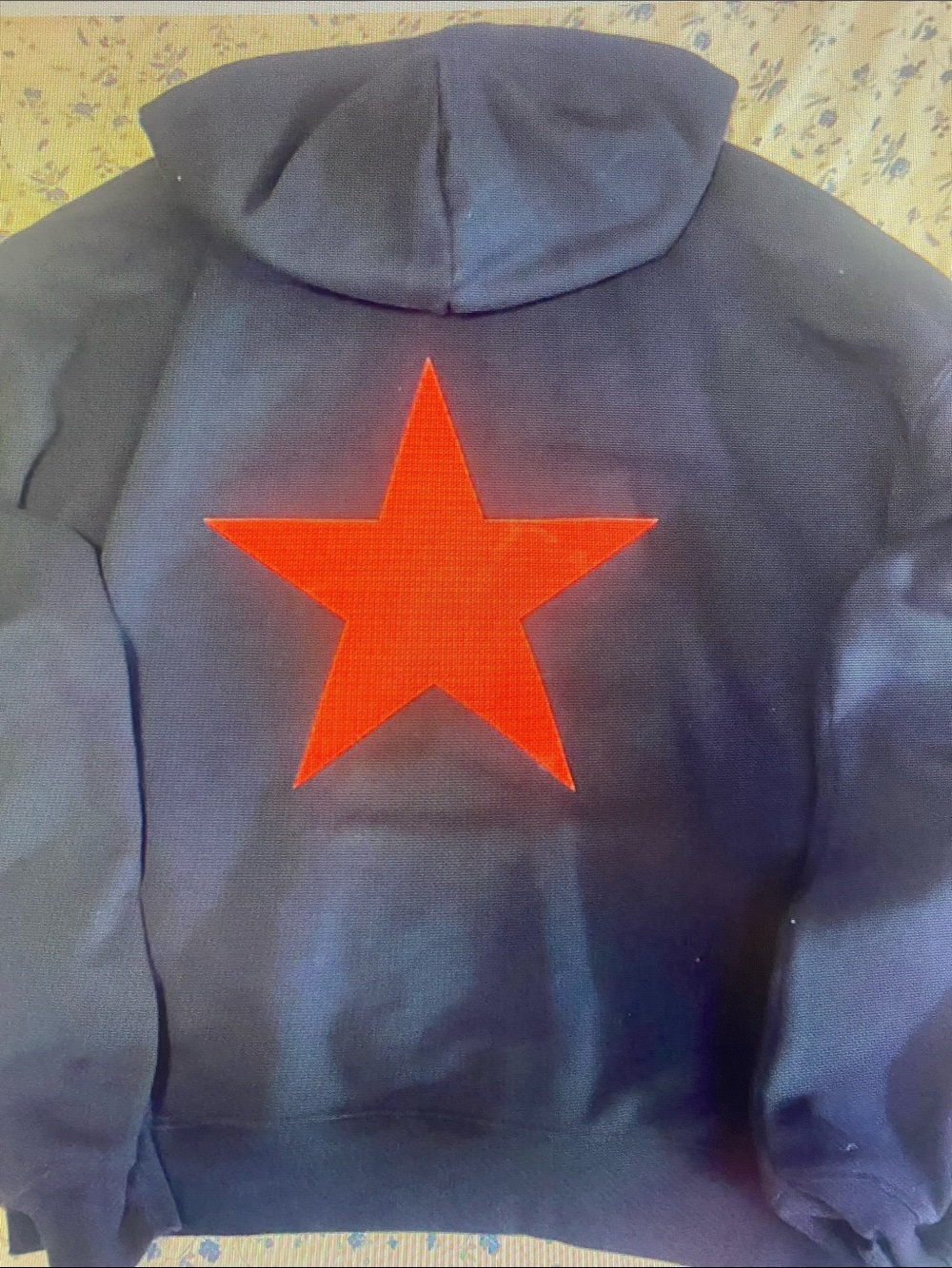 Women’s Navy Hoodie with Red Star Embroidery - Picture 2 of 2